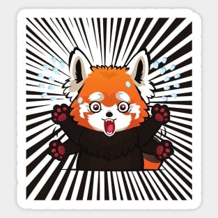 Panicked Comic Red Panda Sticker